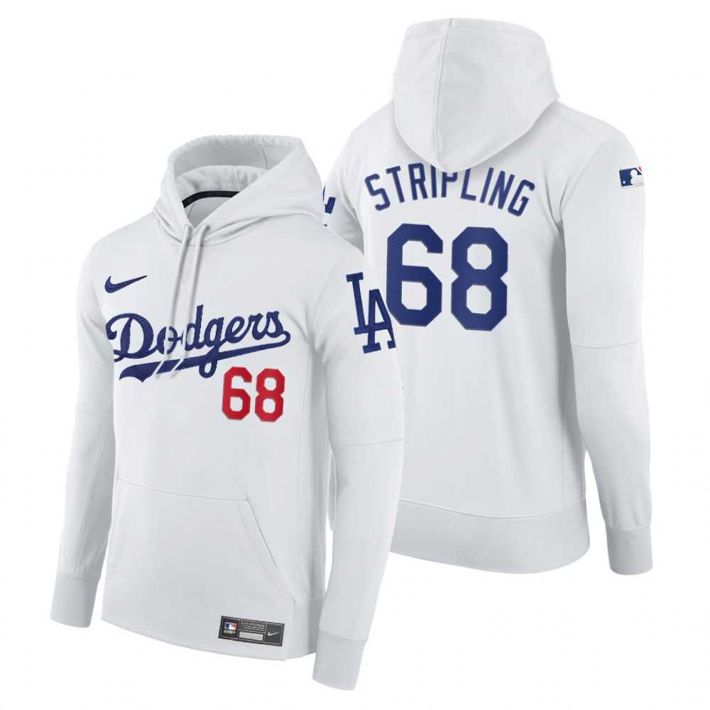 Men Los Angeles Dodgers 66 Stripling white home hoodie 2021 MLB Nike Jerseys